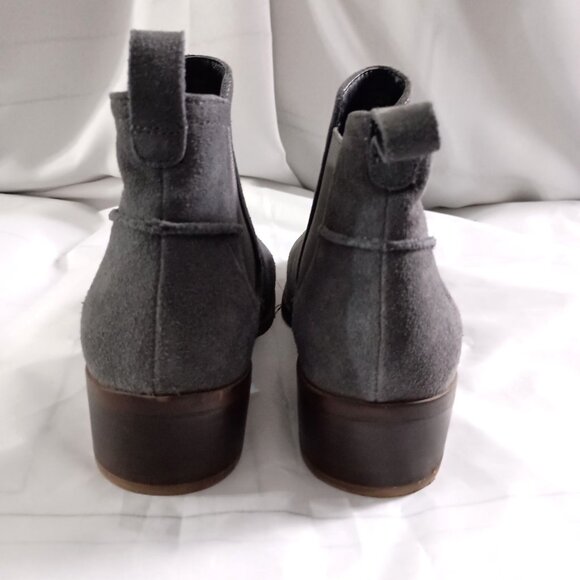 Steve Madden Dicey Gray Leather Booties Women’s Size 6 Ankle Boots Comfort - Picture 8 of 10
